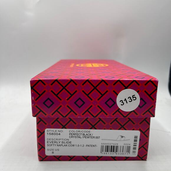 Tory Burch Everly Slide Sandals Perfect Black/Crystal Size 8 NEW - Picture 5 of 8